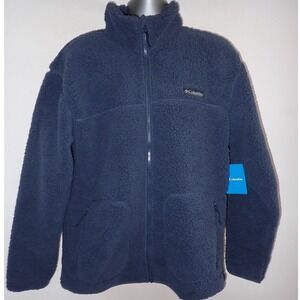 Columbia Sequoia Bend Sherpa Fleece Jacket Mens L Blue Lined NEW Gorpcore